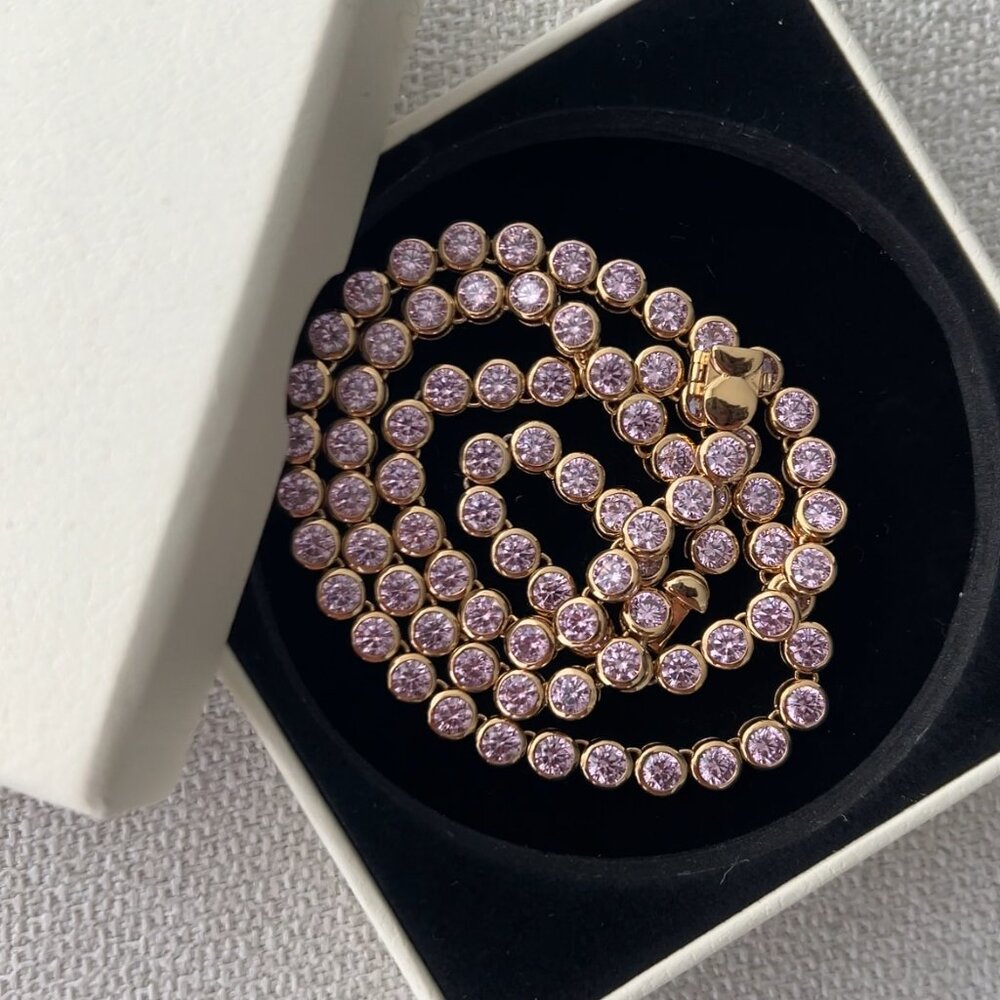 Lisa Gozlan Bezel Tennis Necklace